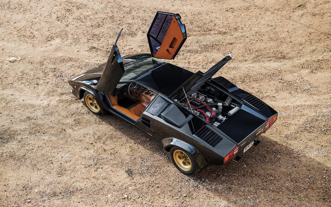 Lamborghini Countach aerial view